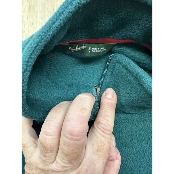 Woolrich Women's Full Zip Fleece Jacket Size Medium Forest Green (deep Atlantic) - Picture 4 of 8